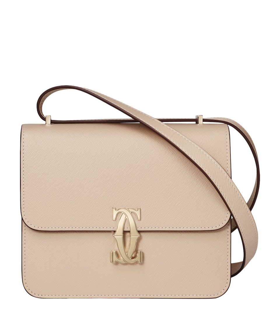 Cartier Mini Leather C de Cartier Shoulder Bag Cord Beige