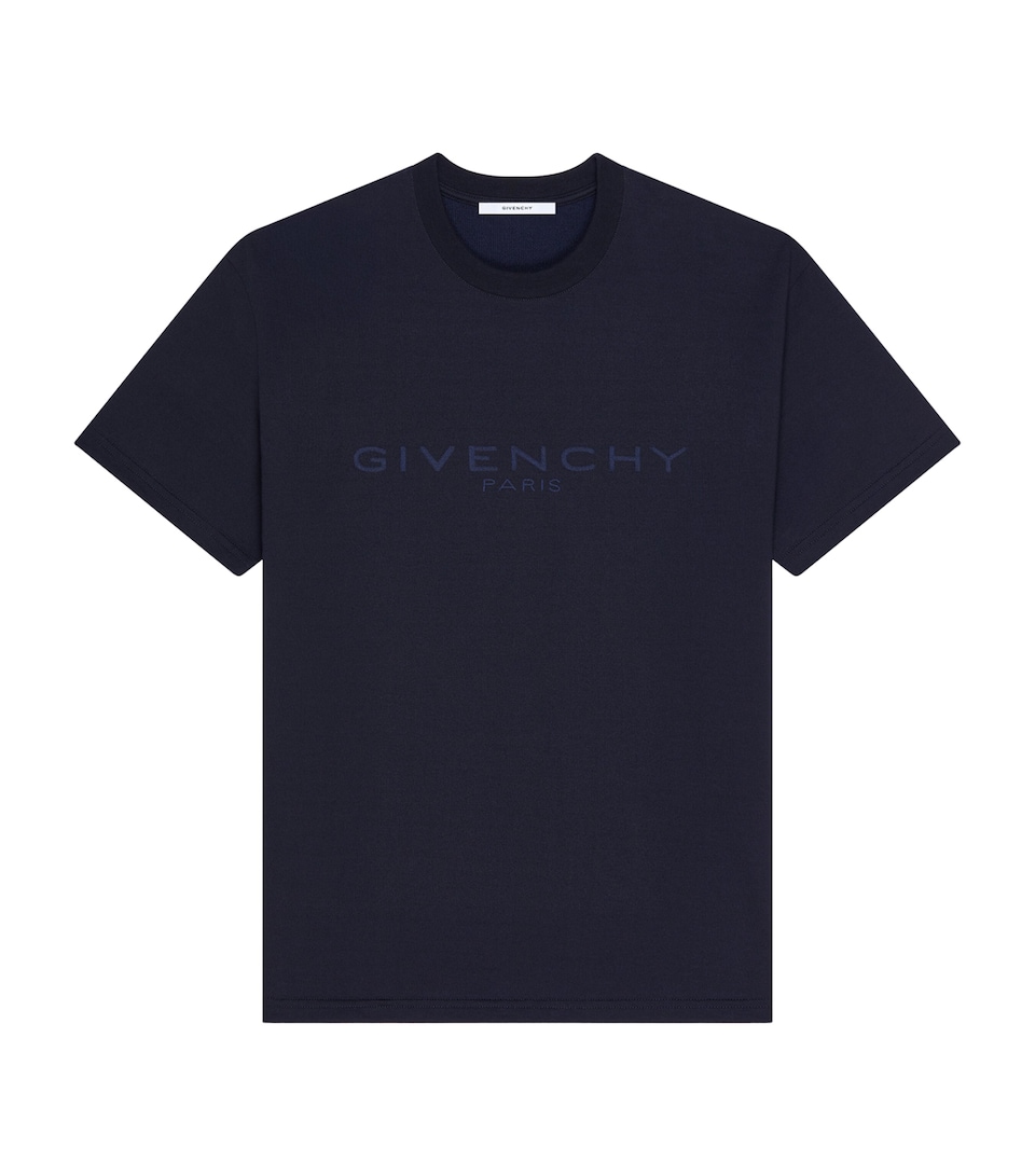 Givenchy Mens Cotton Logo T-Shirt Dark Navy