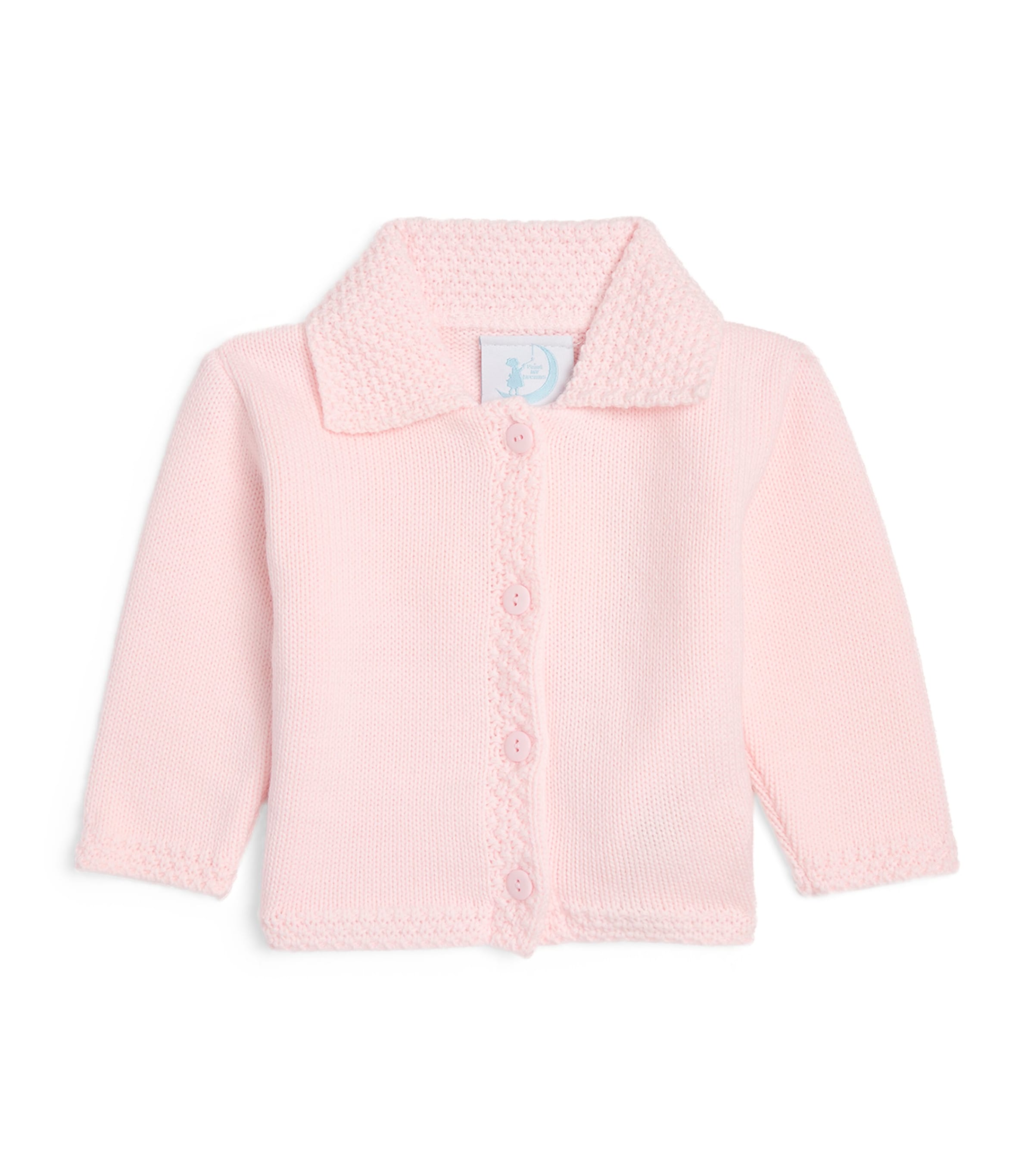 PAINT MY DREAMS Embroidered Smile Cardigan (0-12 Months) Pastel Pink