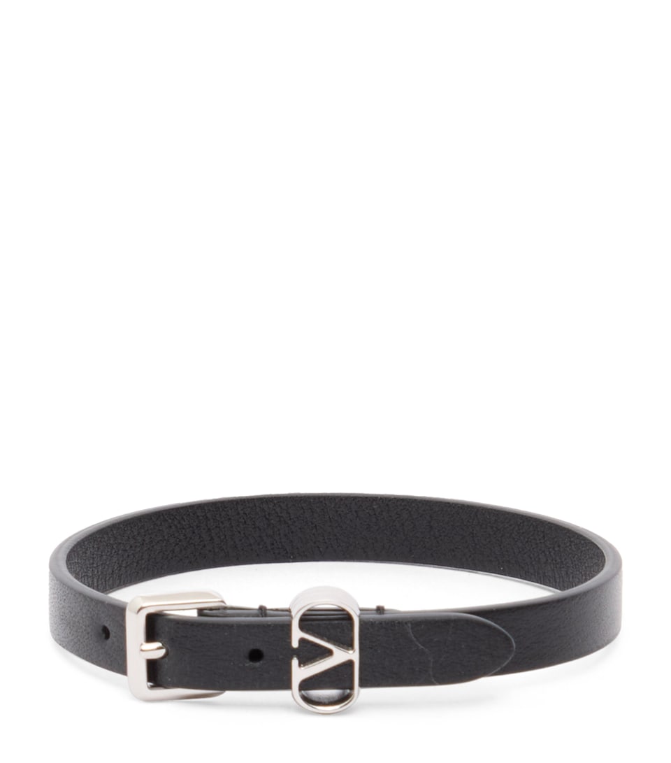 Leather Ovalette VLogo Bracelet