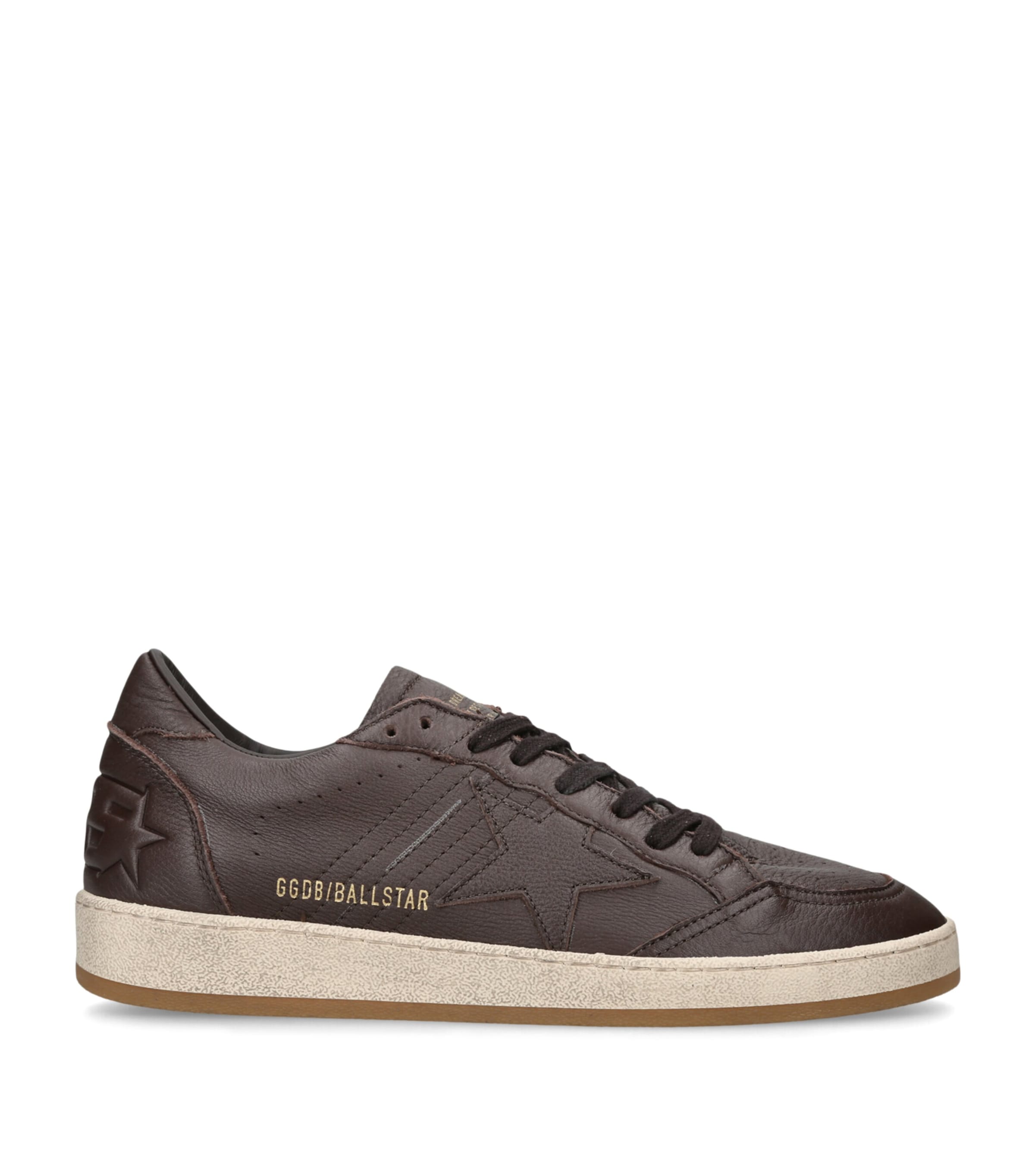 Golden Goose Leather Ball Star Sneakers Dark Brown
