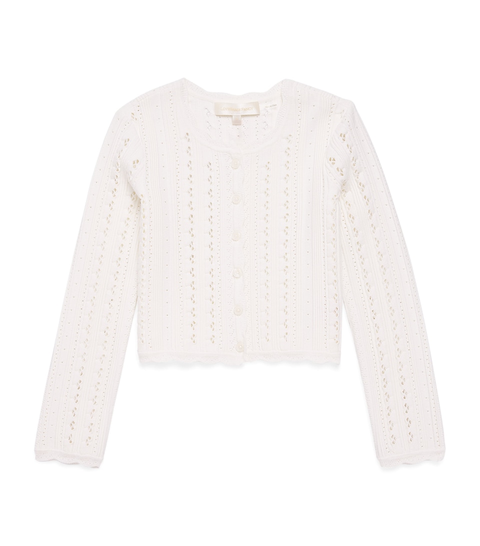 LoveShackFancy Pointelle Emylnn Cardigan (S-XXL) Whteawhite Tea