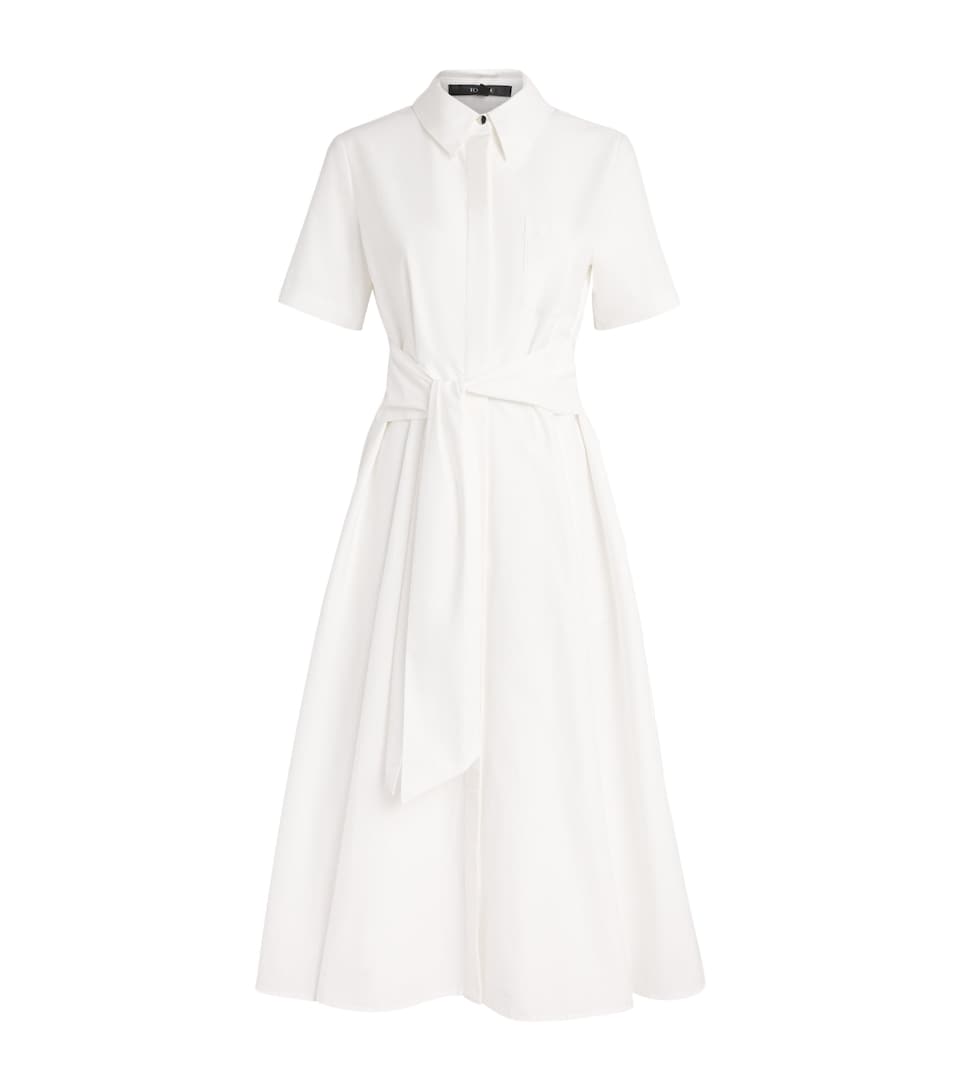 Toccin Womens Cotton Poplin Megan Midi Shirt Dress Optic