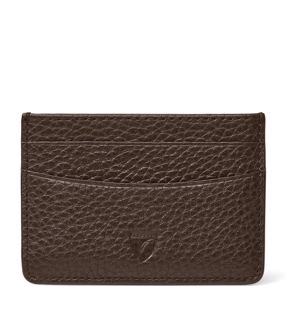Aspinal Of London Leather Logo Card Holder Chocolate