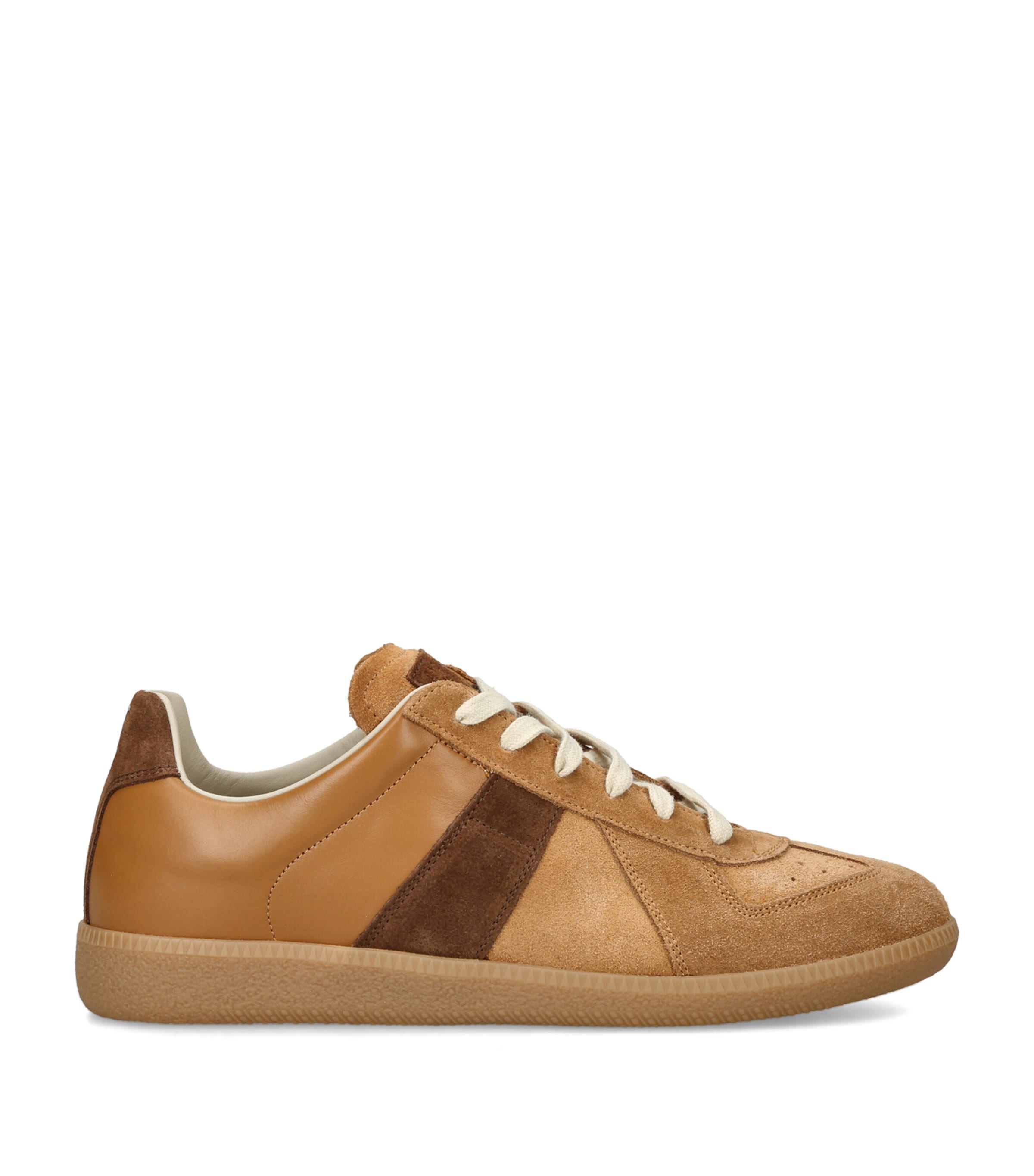 Maison Margiela Leather-Suede Replica Sneakers Tan