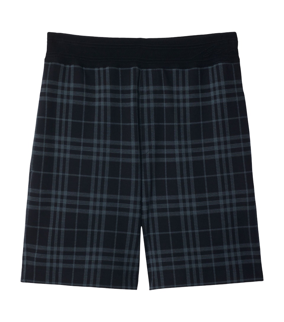 Stretch-Cotton Check Shorts