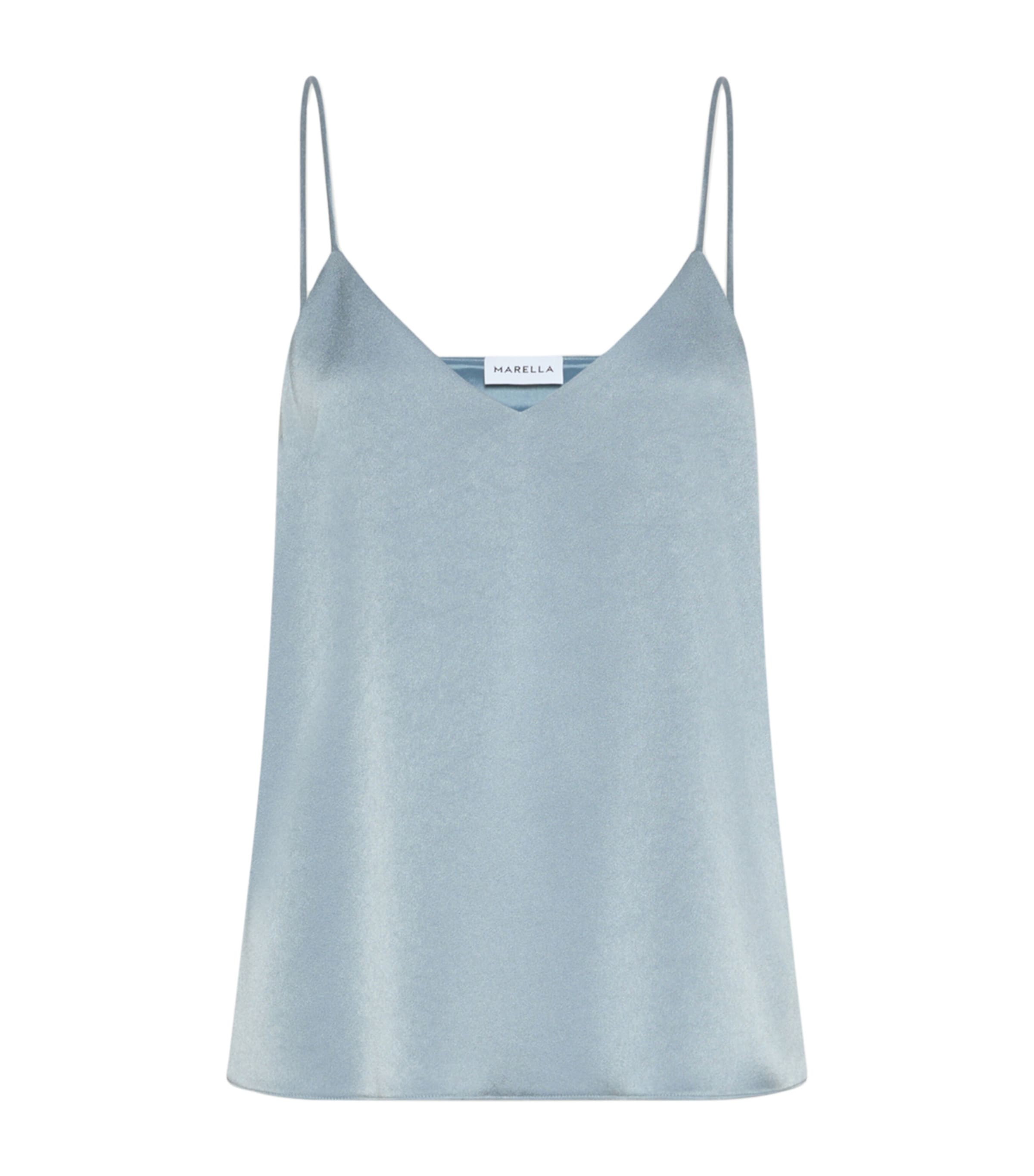 Marella Womens Satin Camisole Top Dust Blue