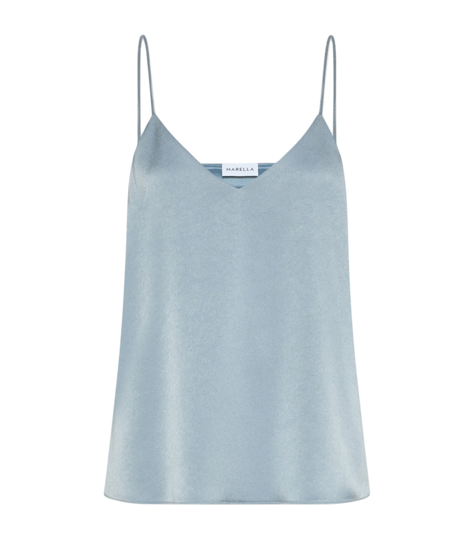 Marella Womens Satin Camisole Top Dust Blue
