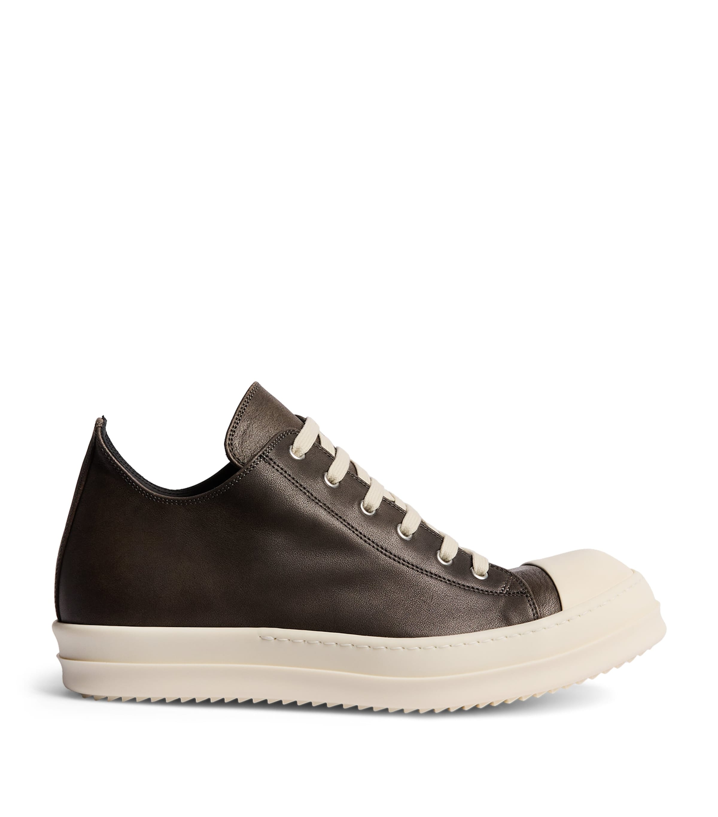 Rick Owens Leather Classic Low-Top Sneakers Whd Blk/mlk/mlk