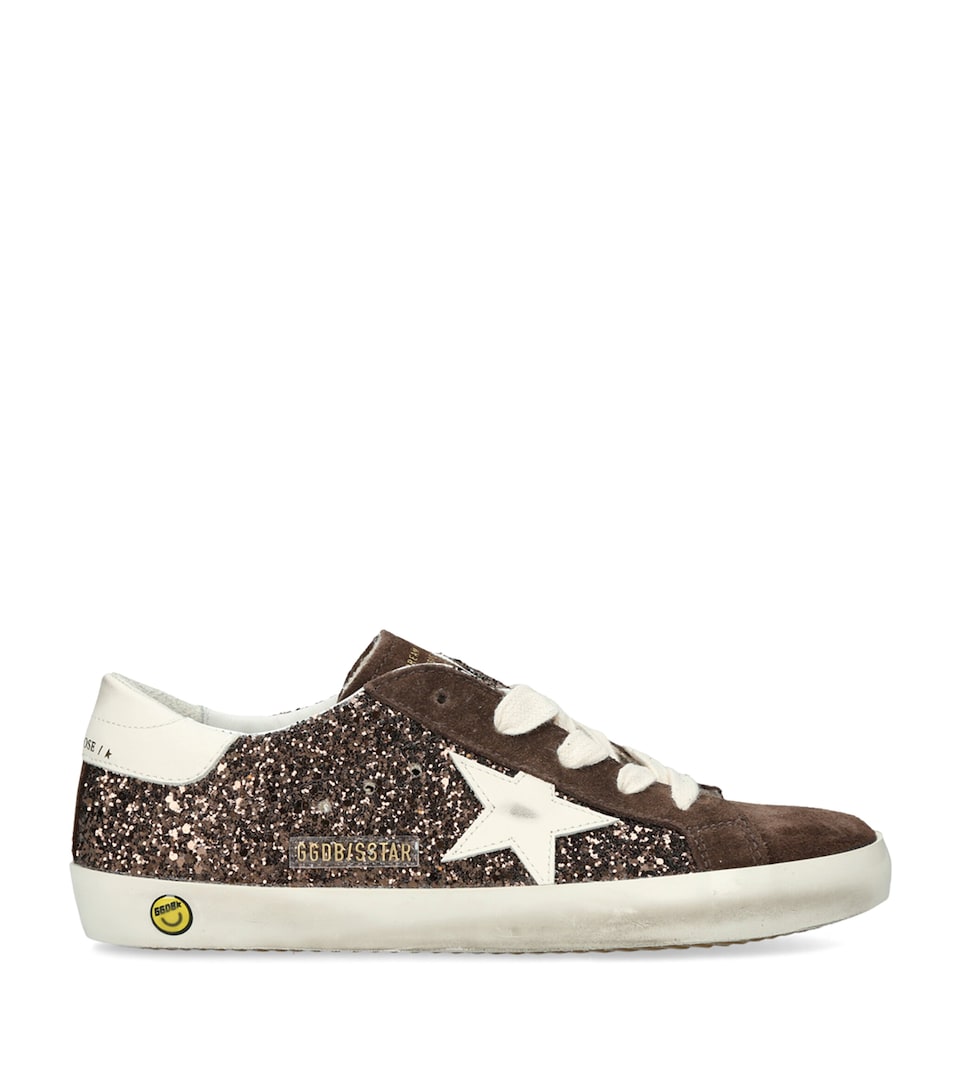 Golden Goose Glitter Super-Star Sneakers Dark Brown