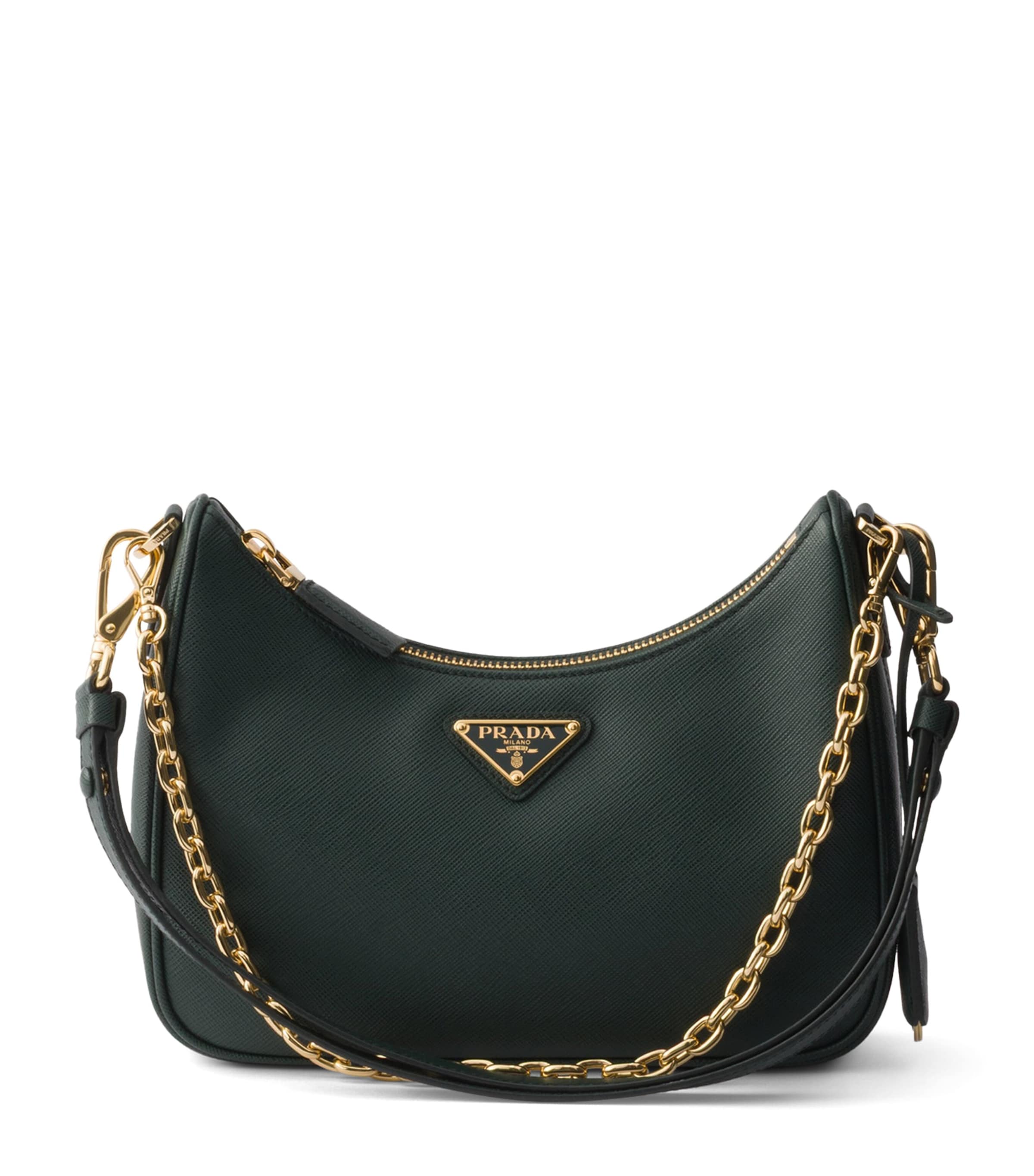 Prada Saffiano Leather Re-Edition Shoulder Bag Green