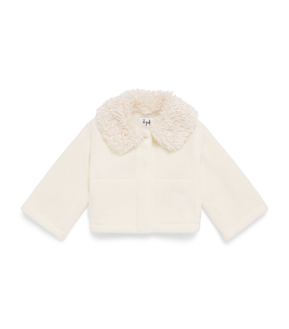 Il Gufo Teddy Fleece Collared Jacket (2-14 Years) Milk