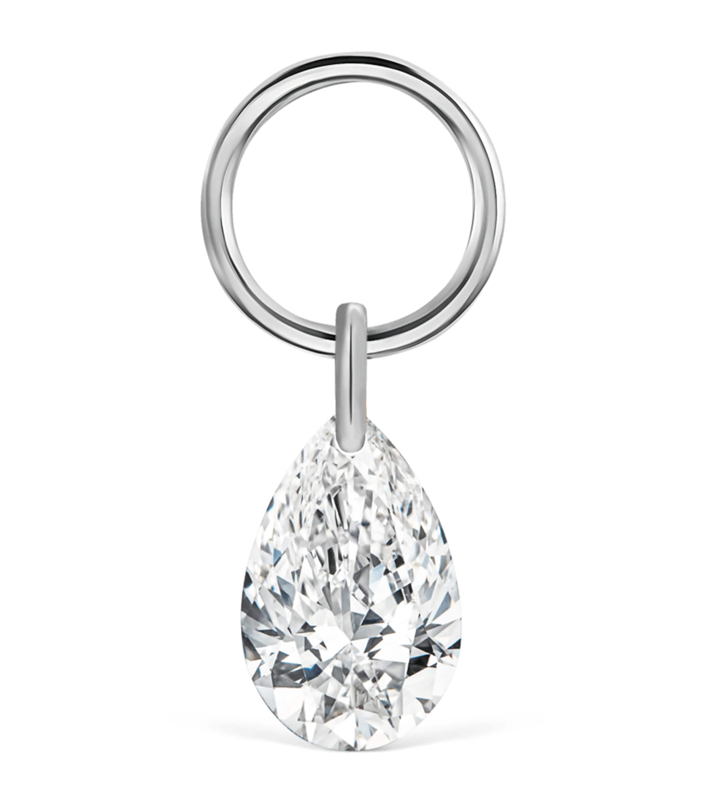 Diamond Pear Floating Charm (4mm)