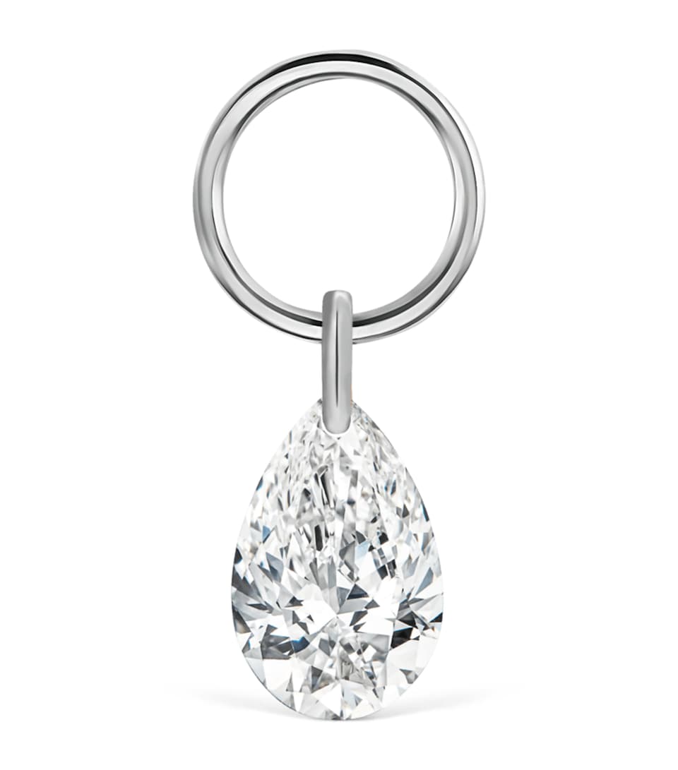 Diamond Pear Floating Charm (4mm)