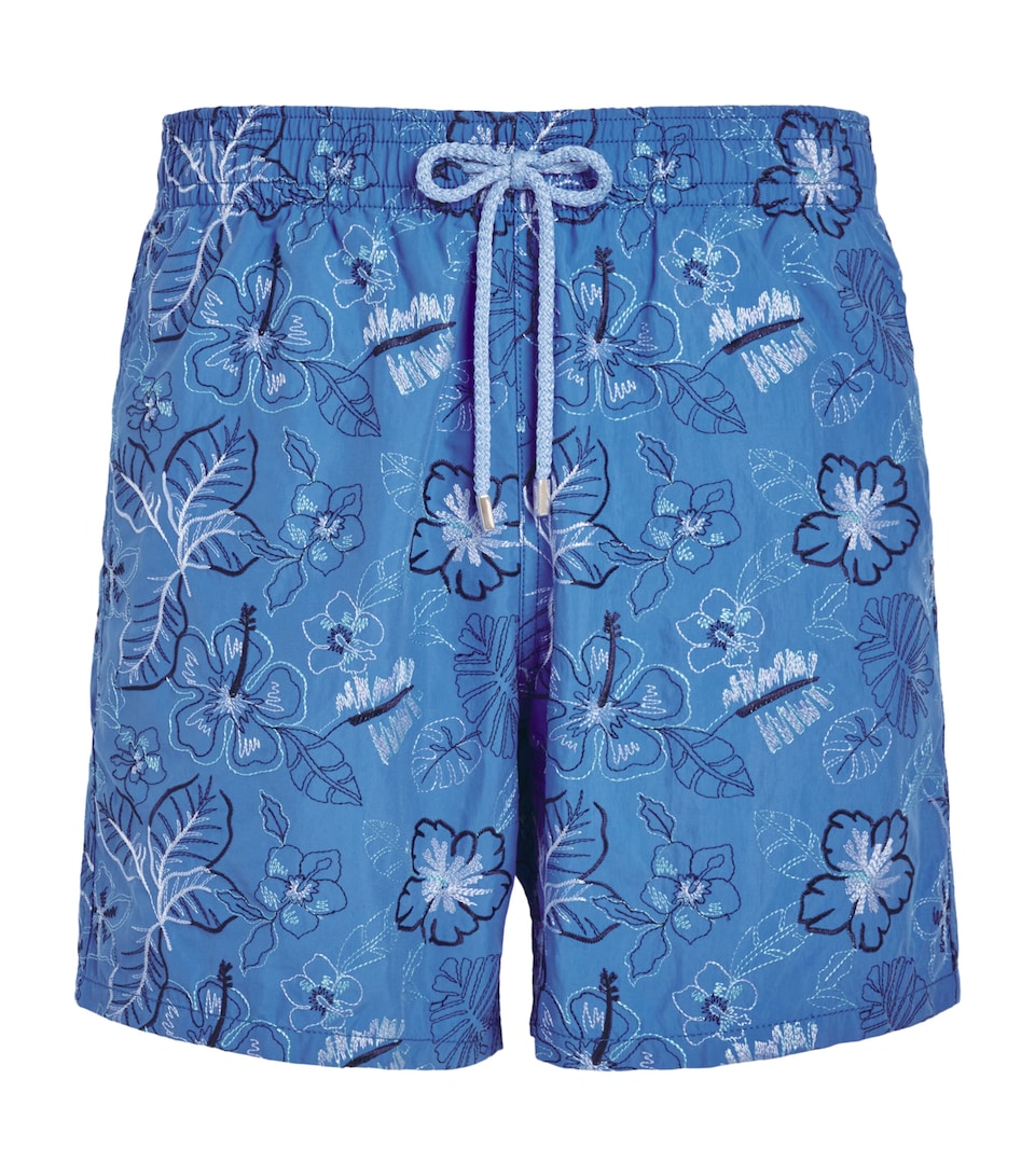 Vilebrequin Mens Embroidered Mistral Swim Shorts Faience