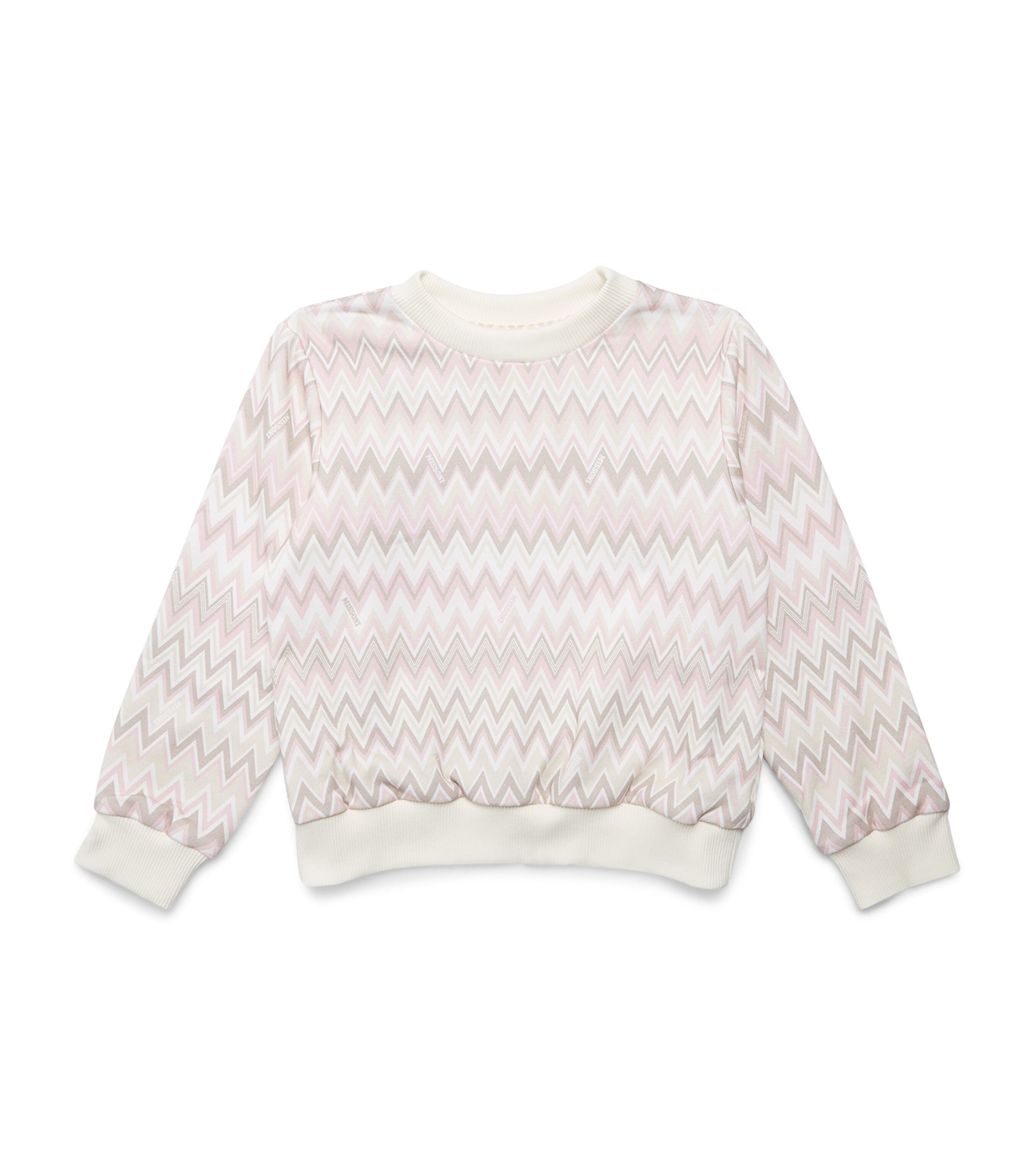 Missoni Kids Stretch-Cotton Zigzag Sweatshirt (4-14 Years) Rosa/beige