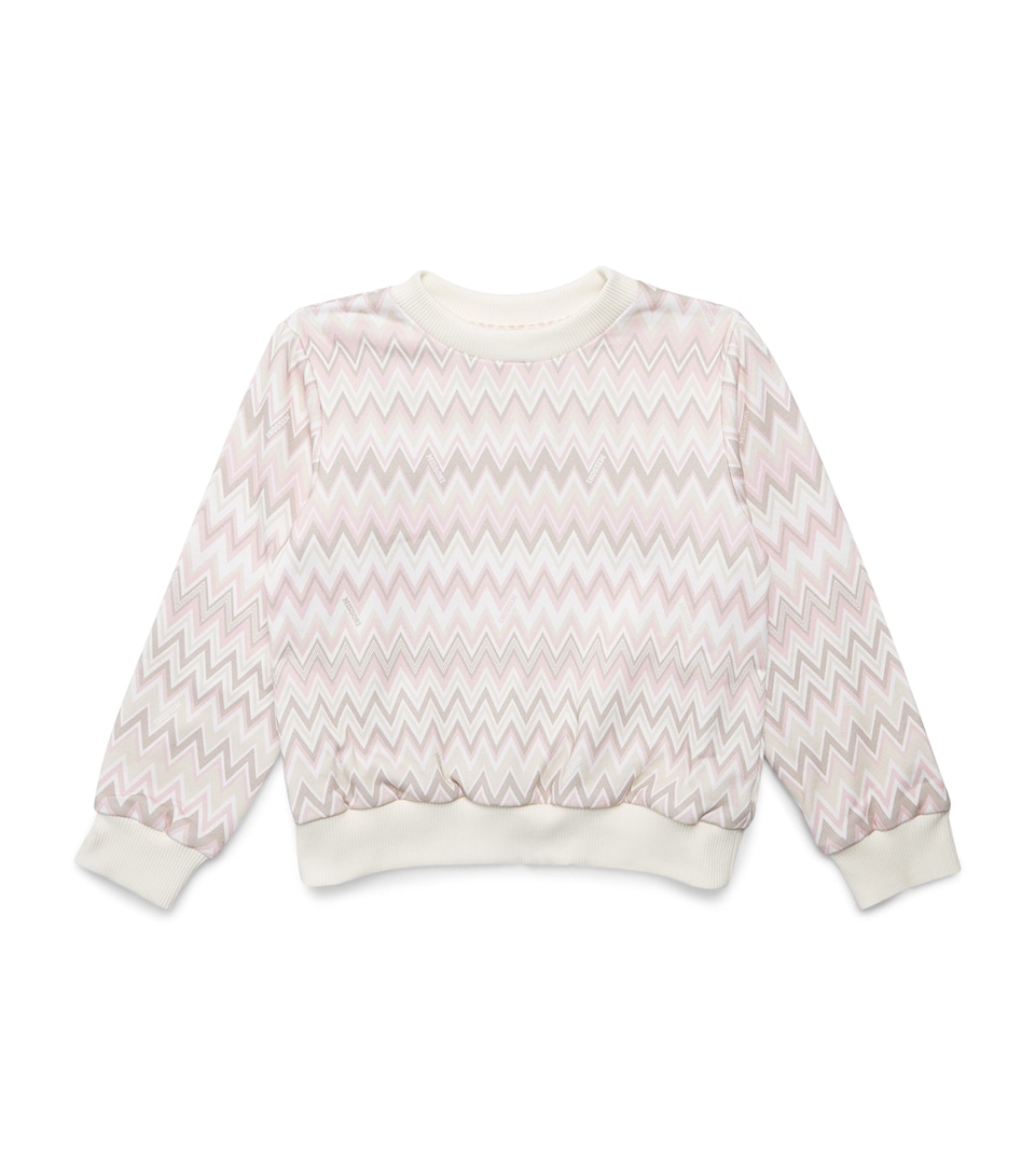 Missoni Kids Stretch-Cotton Zigzag Sweatshirt (4-14 Years) Rosa/beige