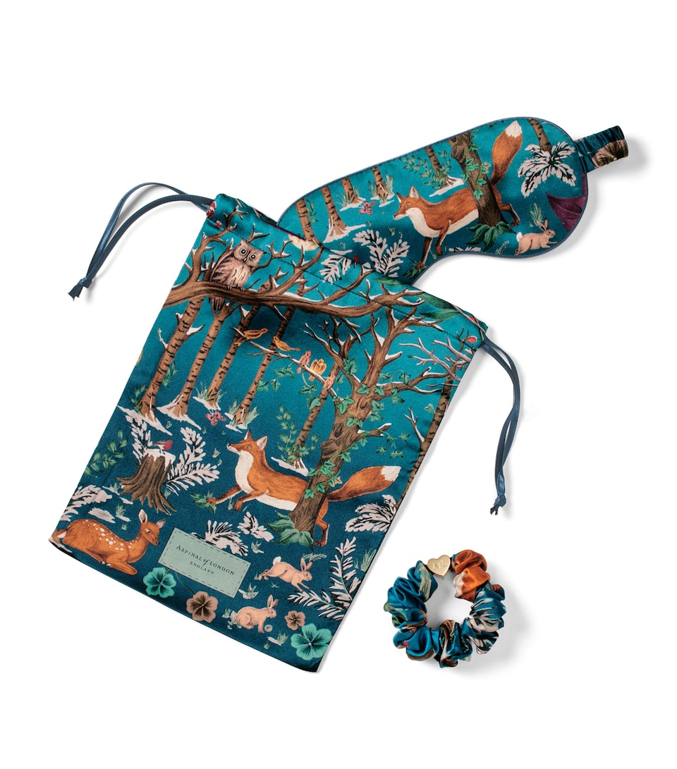Silk Woodland Eyemask Travel Set
