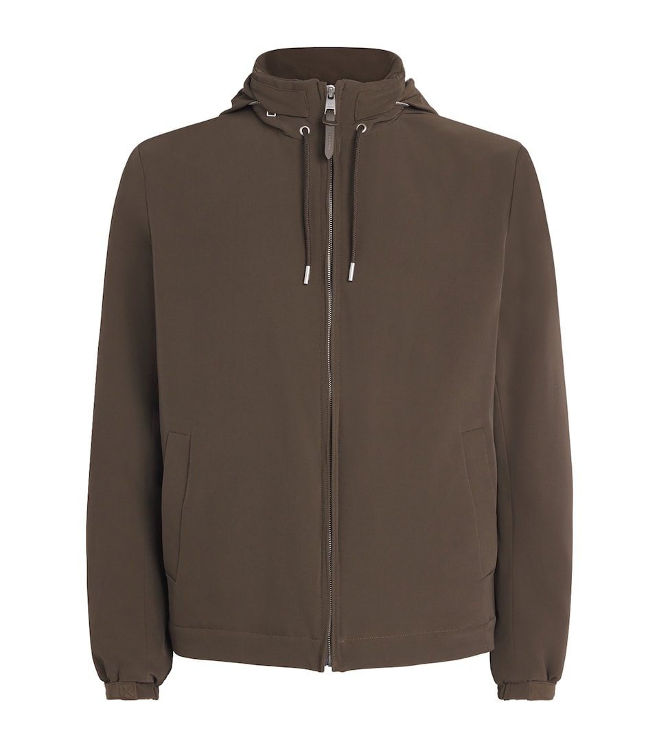 Sandro Paris Mens Padded Hooded Jacket Taupe / Kaki