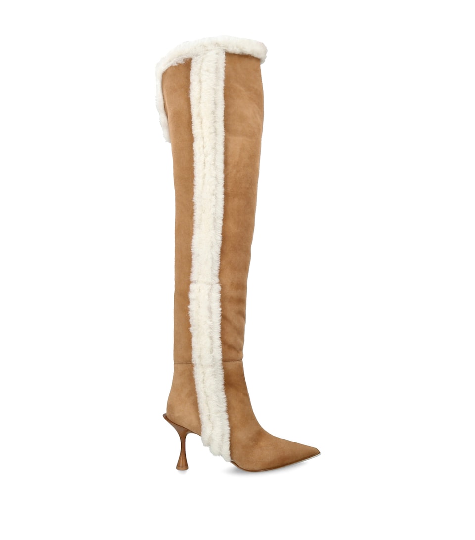 BETZÁBE Suede Bree Over-The-Knee Boots 80 Taupe Comb