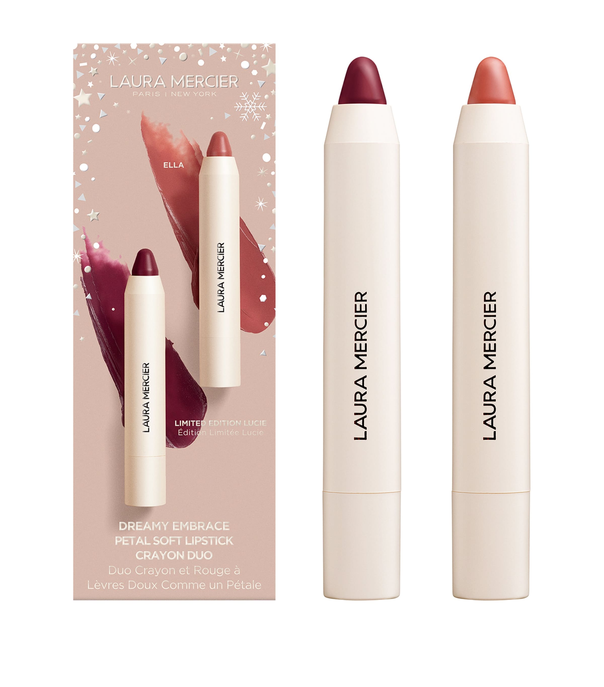 Laura Mercier Dreamy Embrace Petal Soft Lipstick Crayon Duo Ella / Lucie