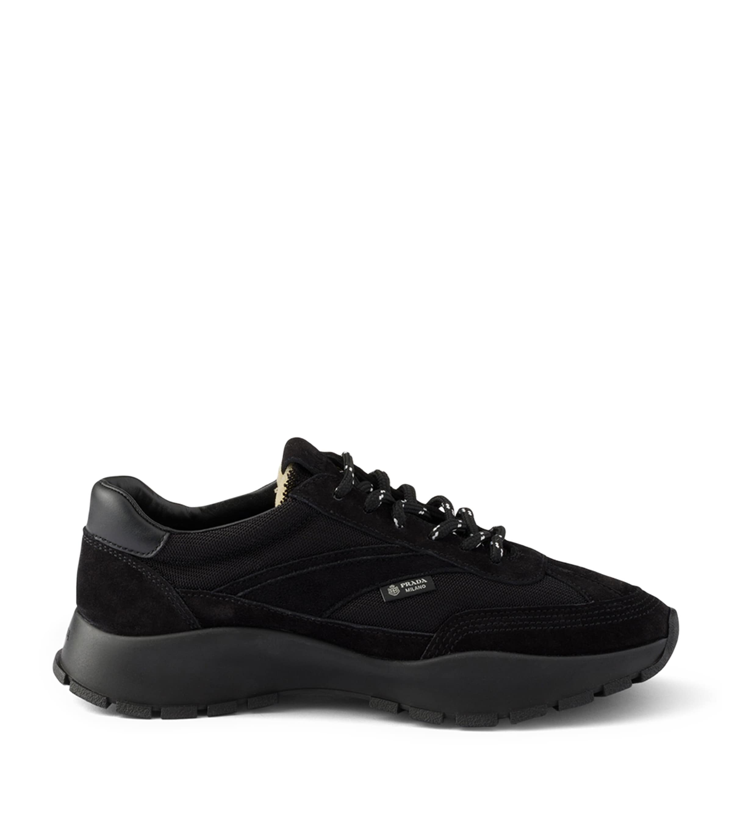 Prada Mesh and Suede Sneakers Black