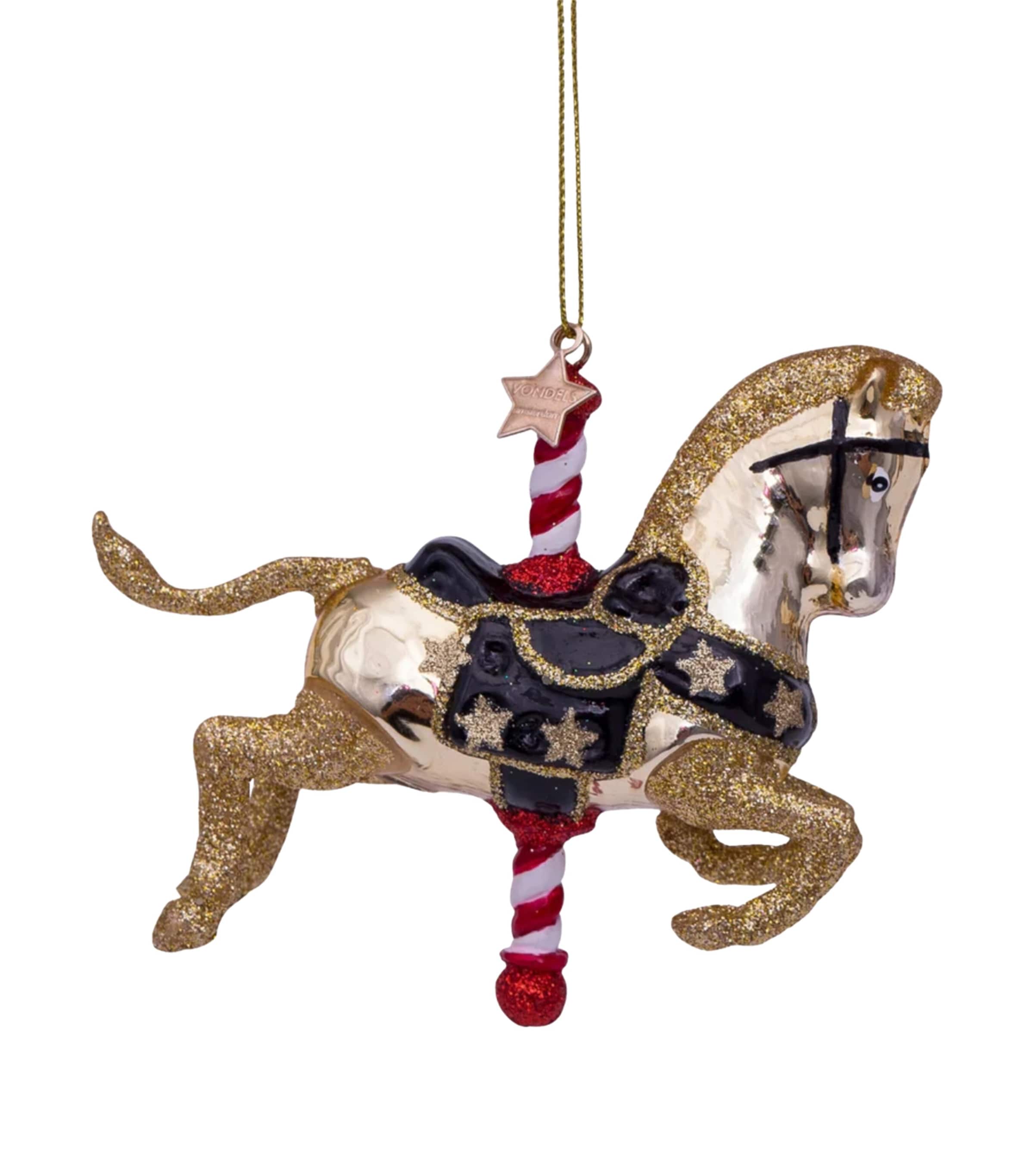 Harrods Carousel Horse Tree Decoration Gold