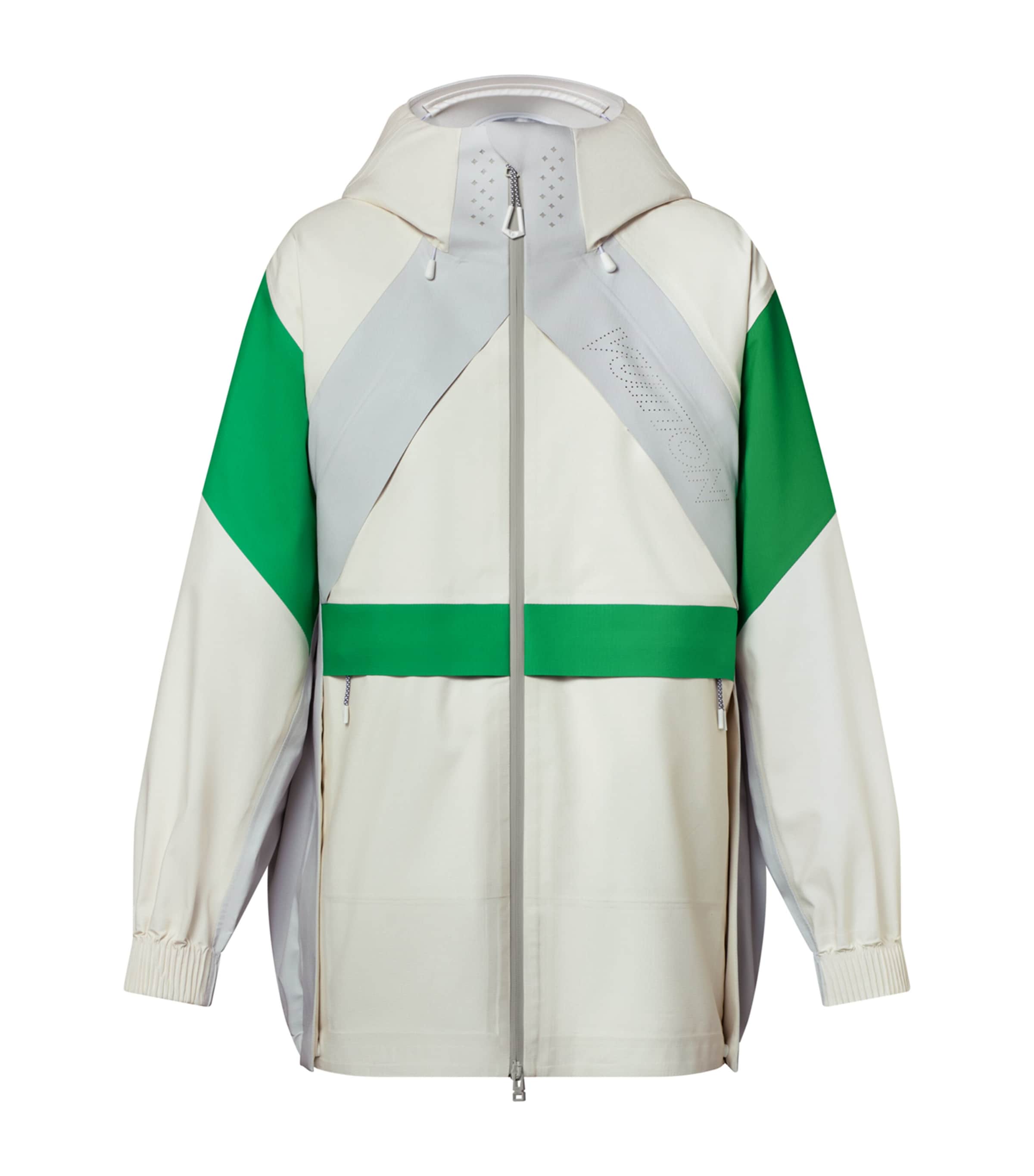 Logo-Perforation Sporty Parka Jacket