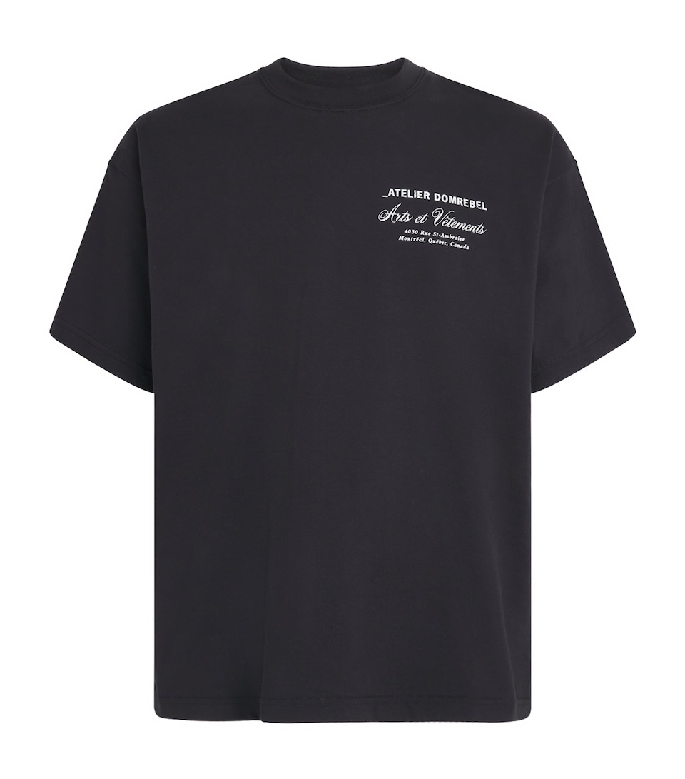 DOMREBEL Mens Cotton Arts Vetements T-Shirt Black