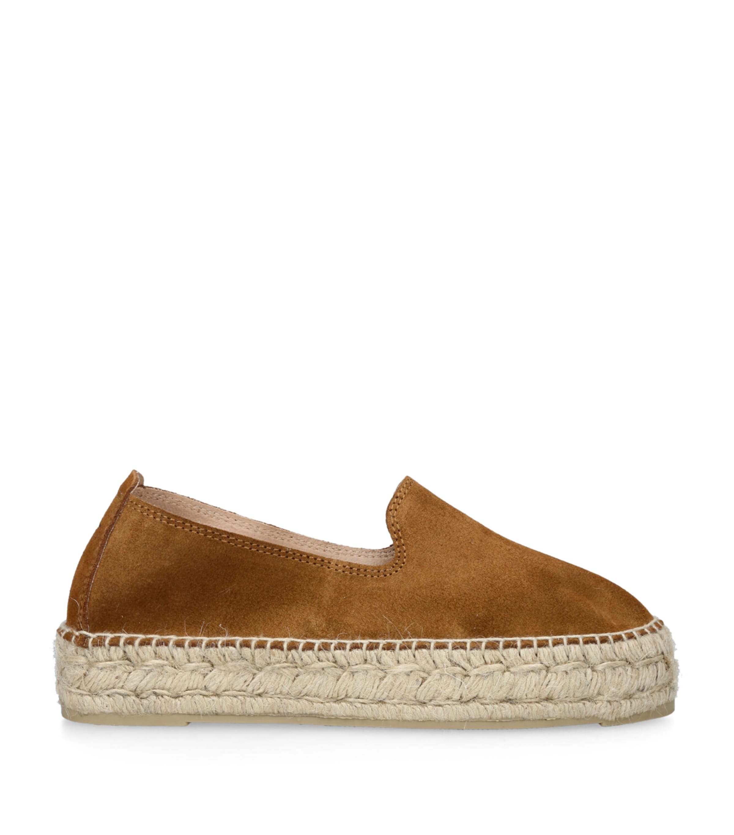 Manebi Suede Hamptons Espadrilles Mid Brown
