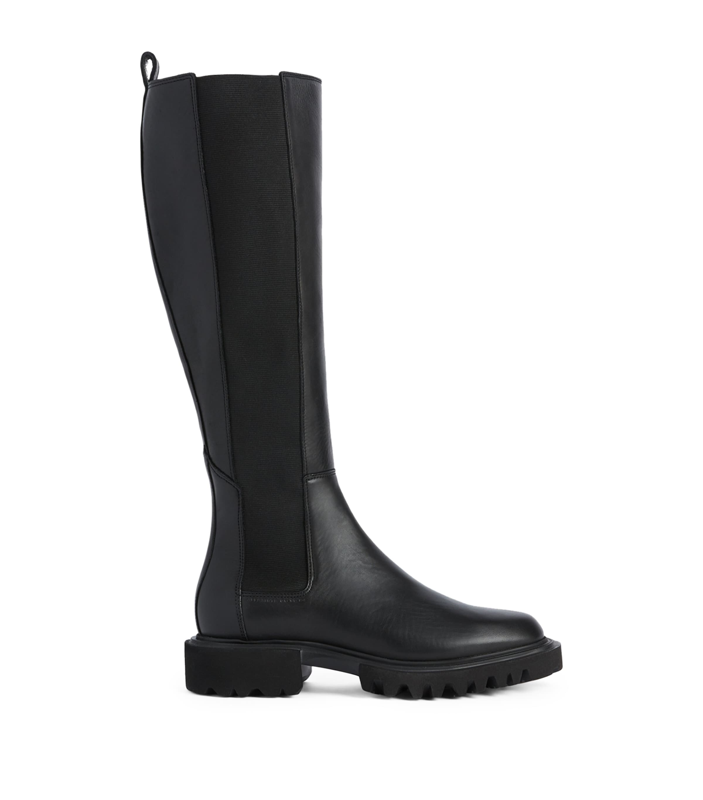 AllSaints Leather Maeve Knee-High Boots Black