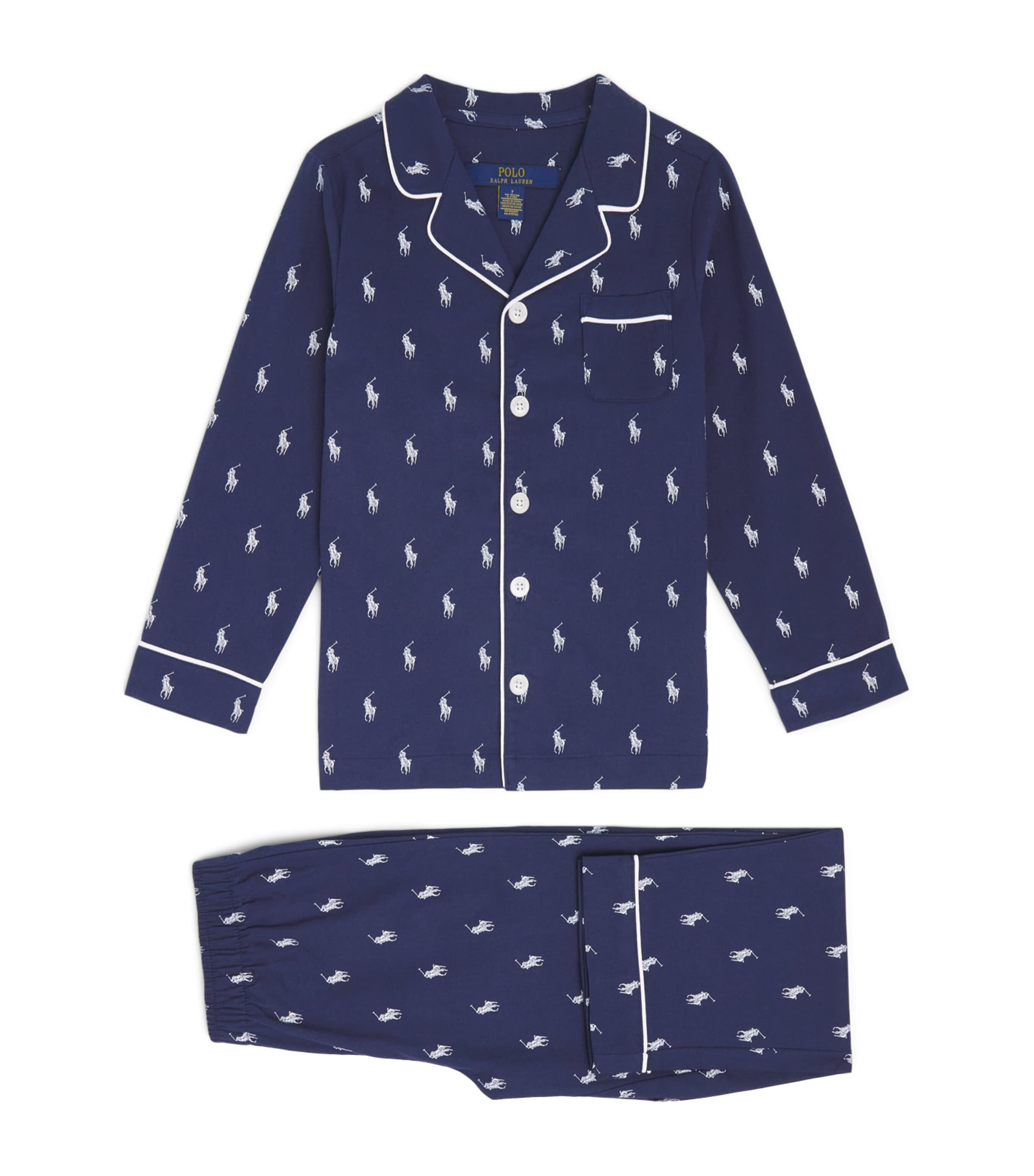 Ralph Lauren Kids Cotton Polo Pony Pyjama Set (3-7 Years) Bcvnewport Navy