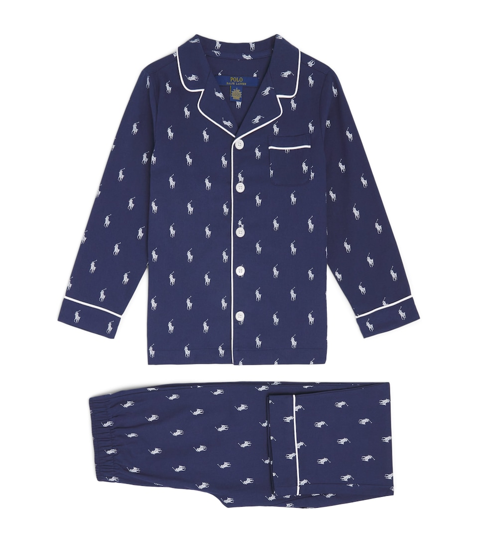 Ralph Lauren Kids Cotton Polo Pony Pyjama Set (3-7 Years) Bcvnewport Navy