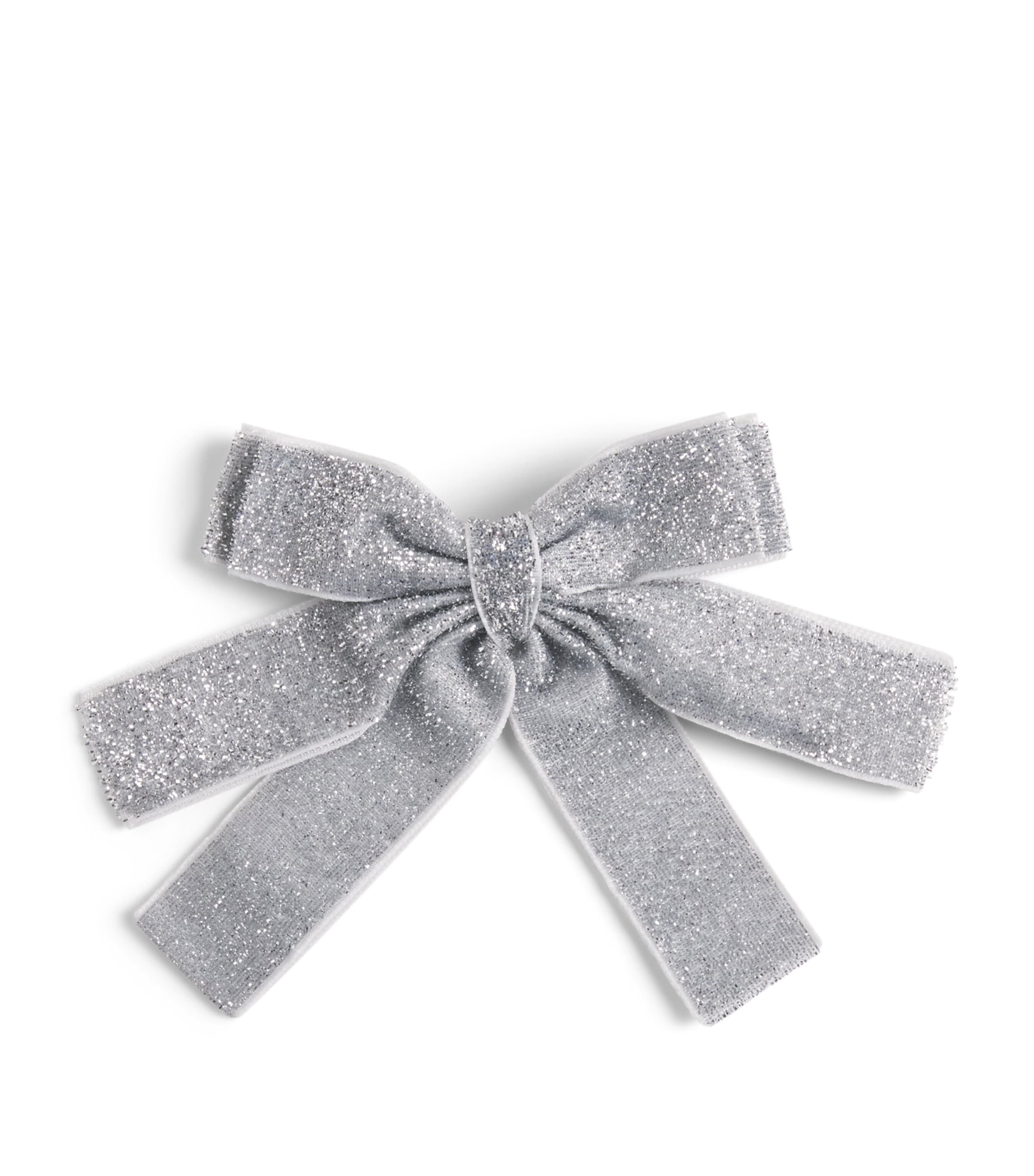 KONGES SLOJD Velvet Glitter Bow Silver