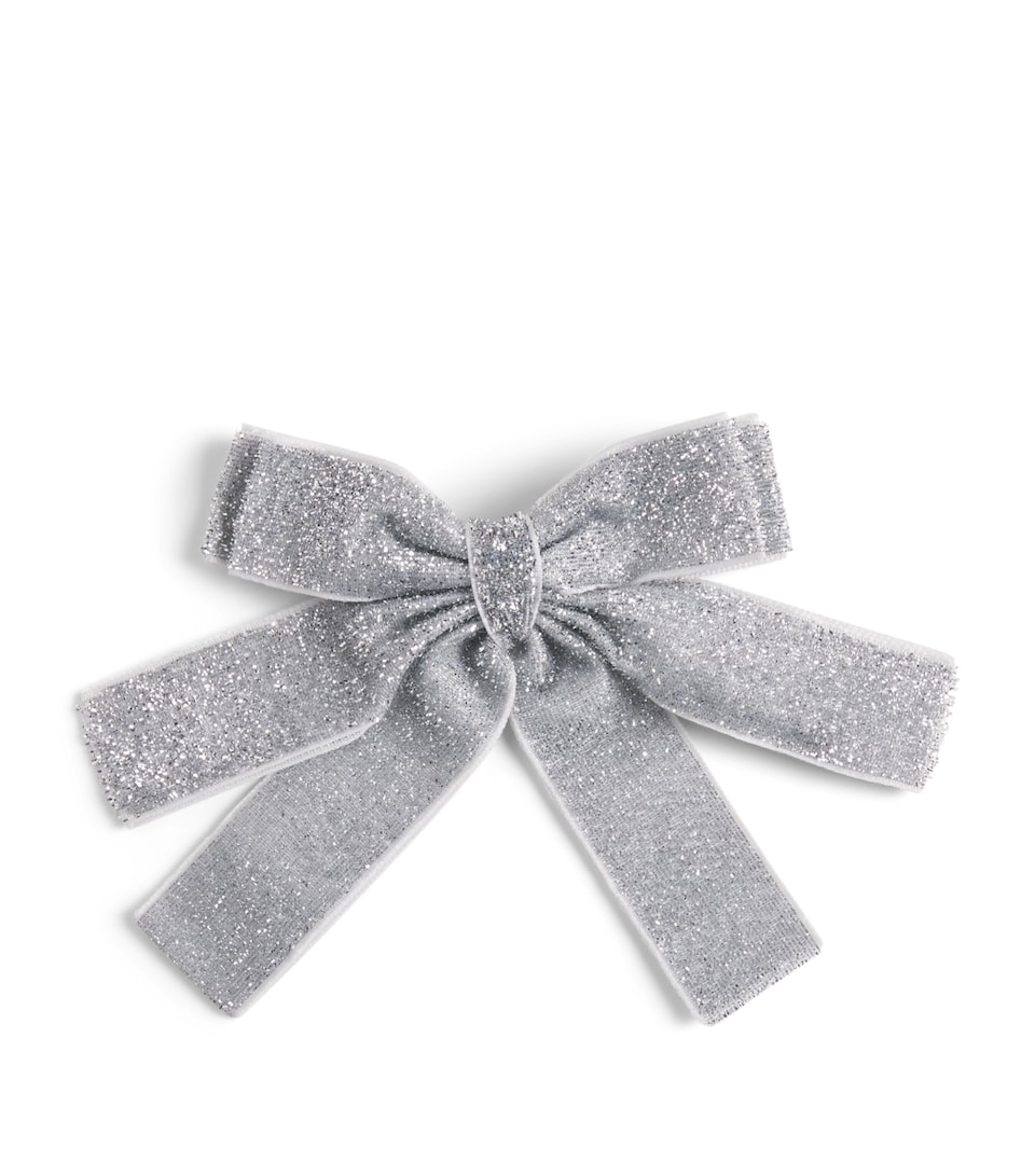 KONGES SLOJD Velvet Glitter Bow Silver