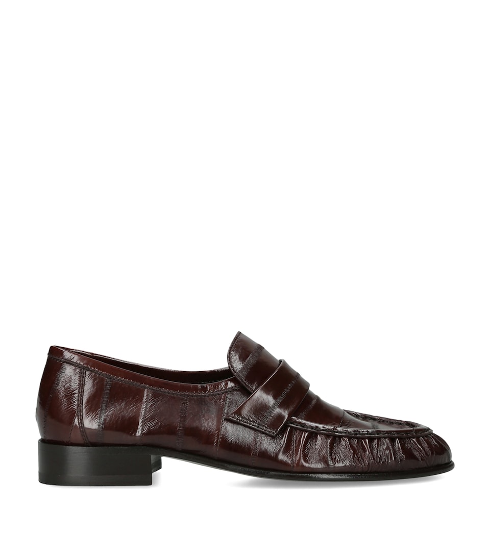 The Row Soft Eel Loafers Mid Brown