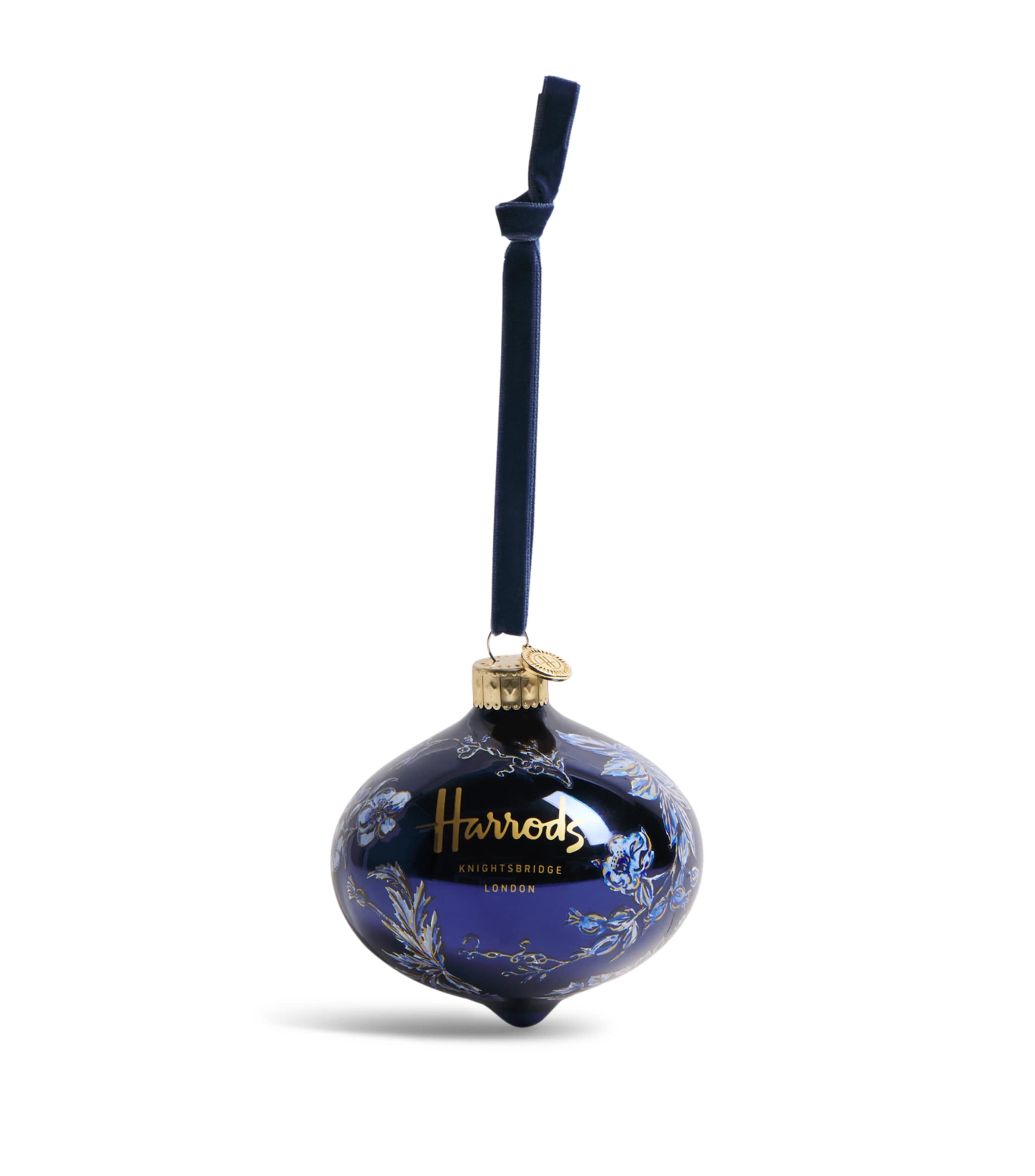 Harrods Pearlised Toile Onion Bauble