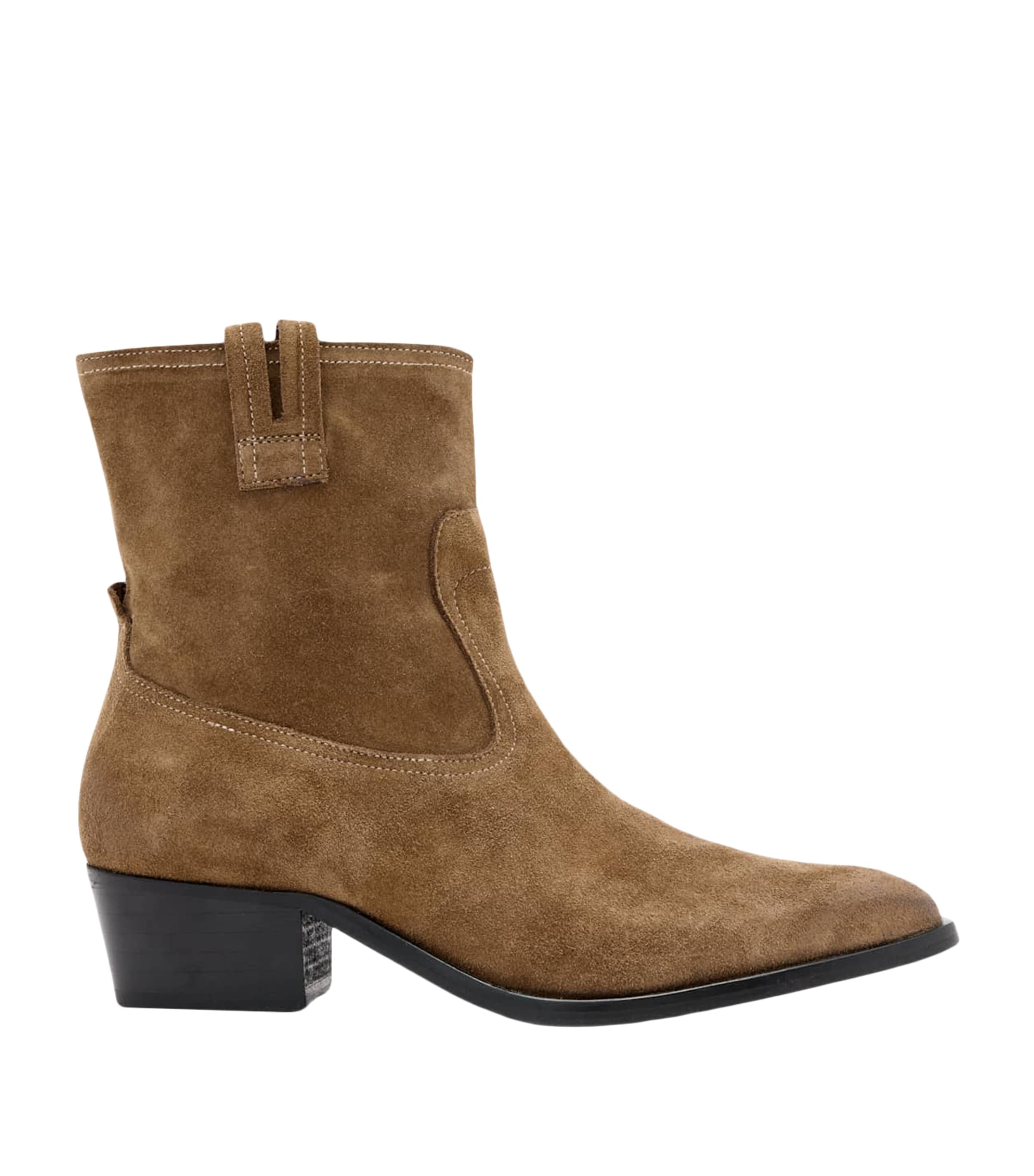 AllSaints Suede Jura Ankle Boots Tobacco Brown