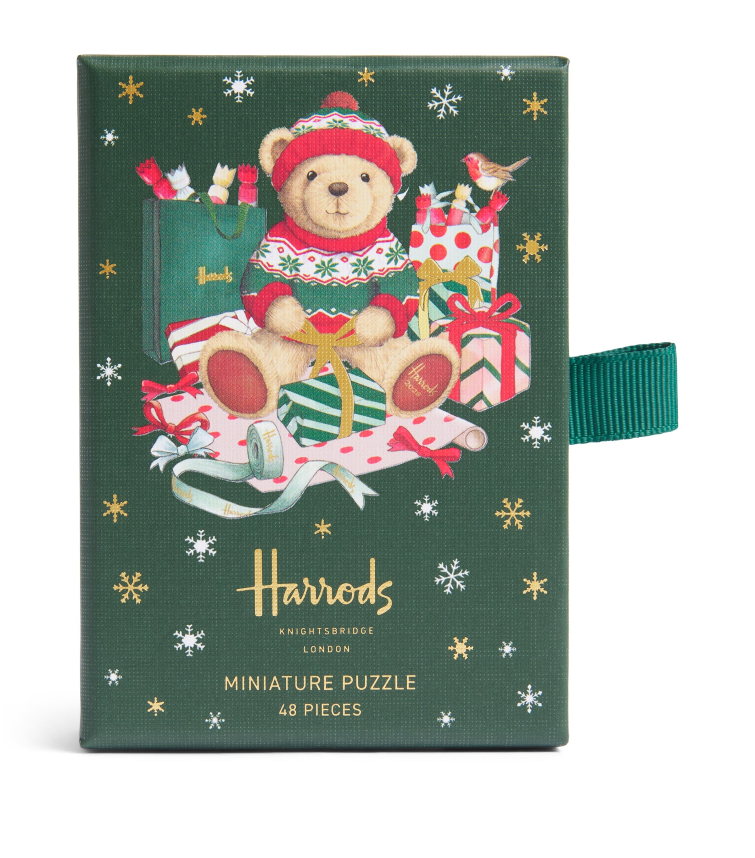 Harrods Christmas Bear Miniature puzzle (48 Pieces) Green