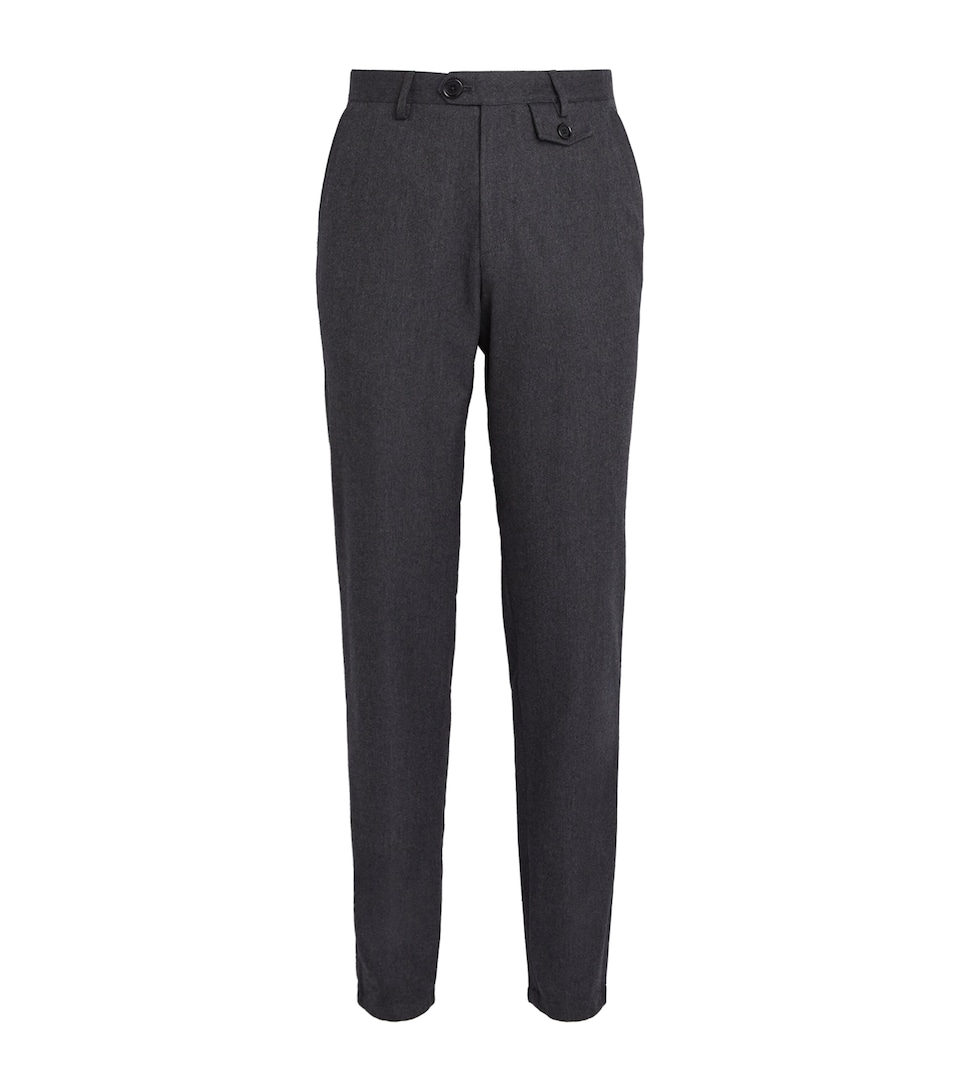 Oliver Spencer Mens Cotton-Wool Fishtail Westerman Trousers Charcoal
