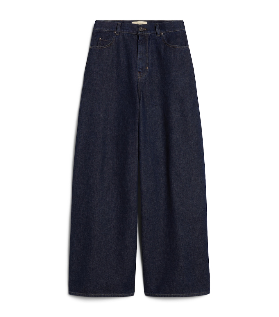 Cotton Wide-Leg High-Rise Jeans