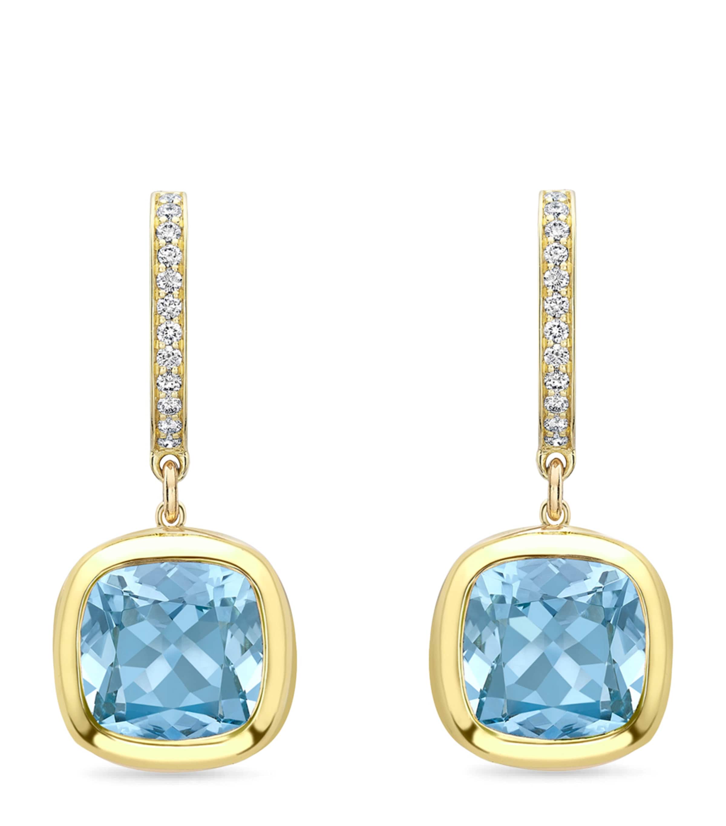 Boodles Yellow Gold, Diamond and Aquamarine Dolce Vita Earrings Yellow Gold