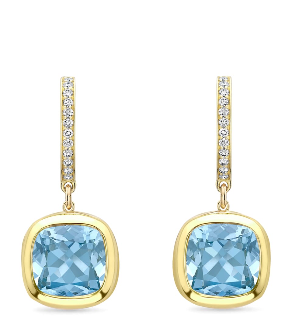 Boodles Yellow Gold, Diamond and Aquamarine Dolce Vita Earrings Yellow Gold