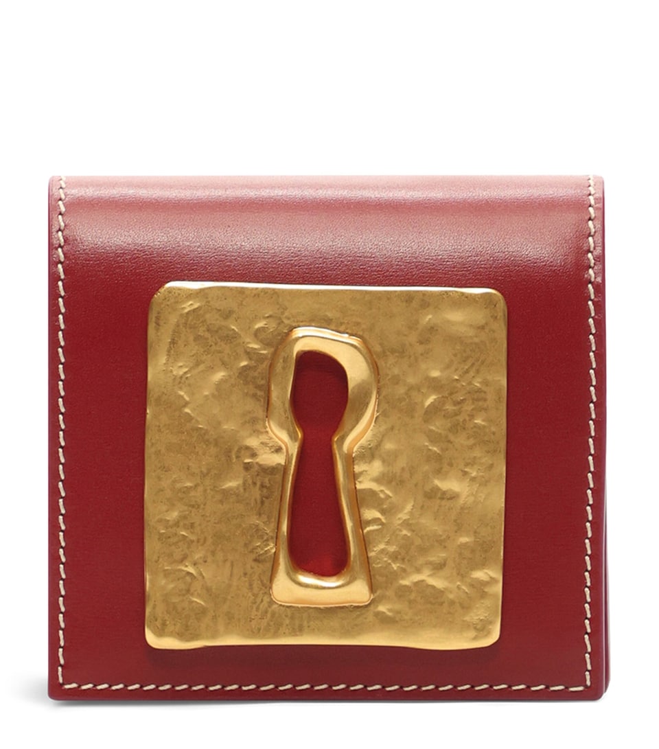 Schiaparelli Mini Leather Keyhole Clutch Bag Red