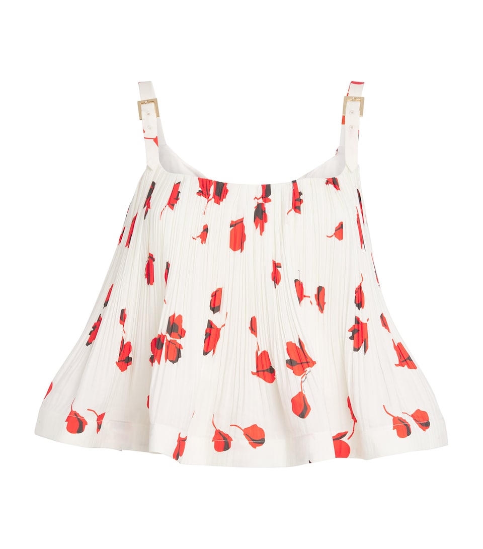 Plissé Floral Peplum Top