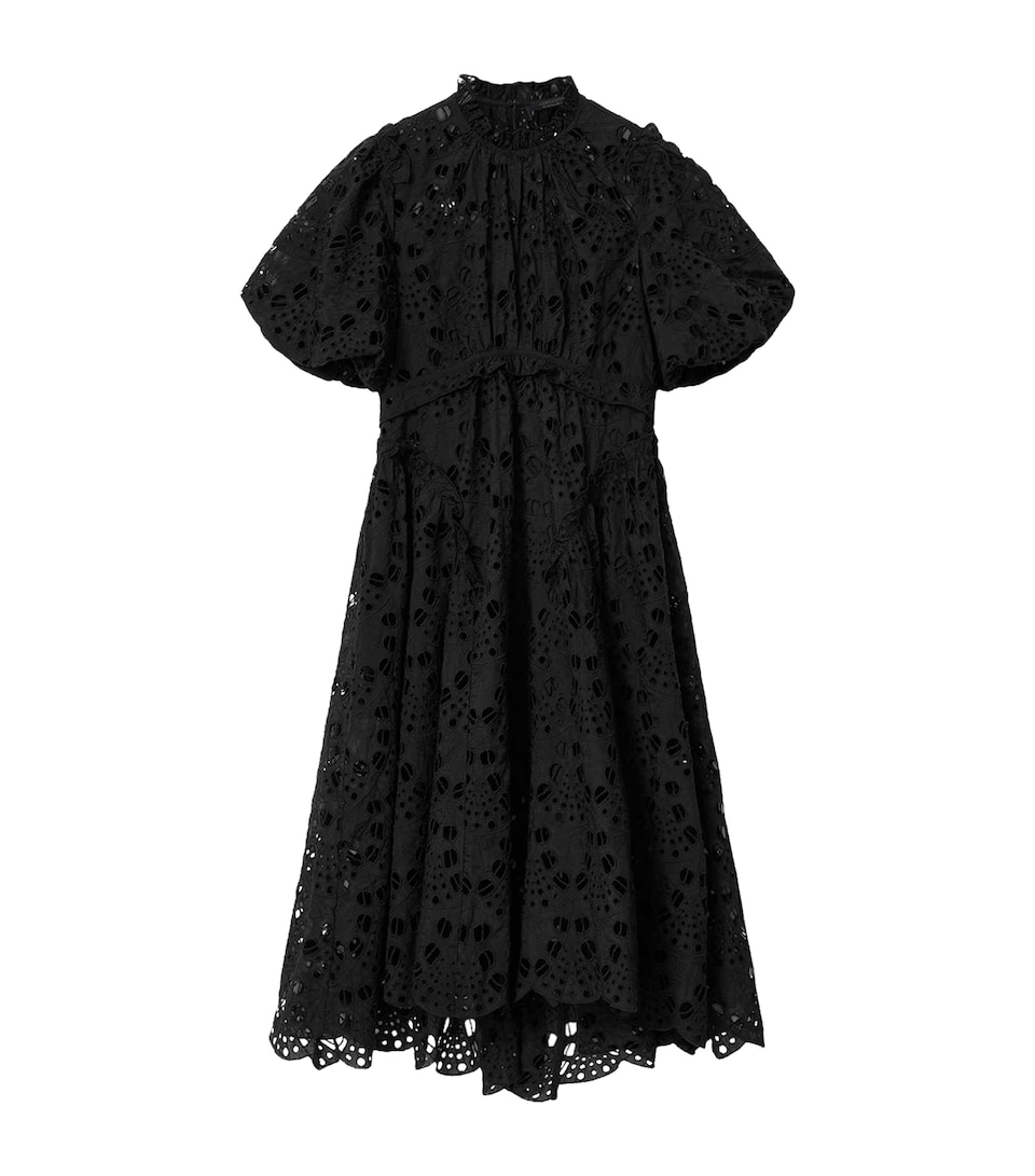 AllSaints Womens Embroidered Odette Maxi Dress Black