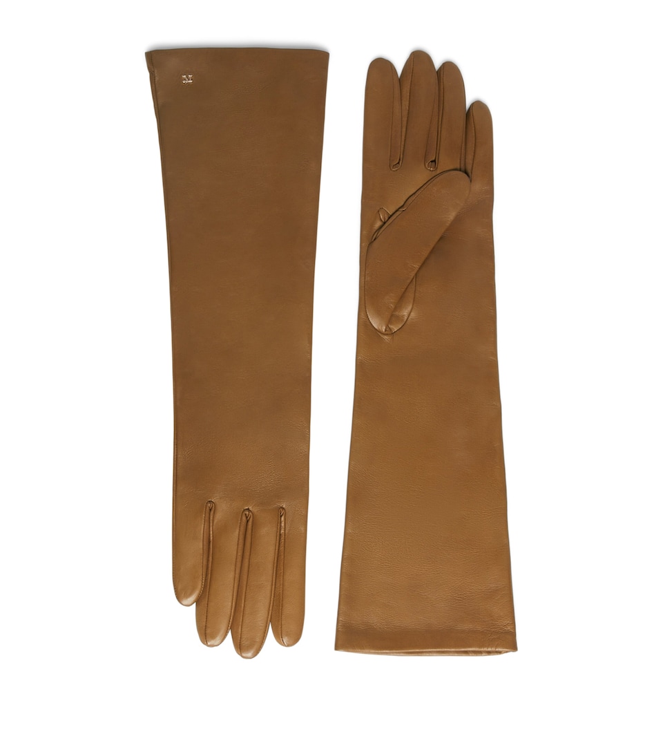 Max Mara Leather Afidee Glvoes Tobacco