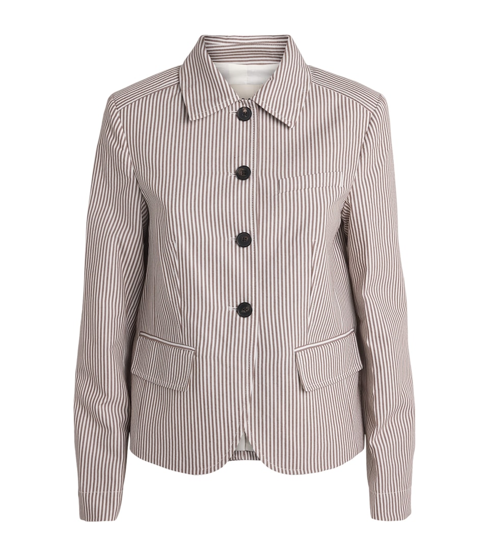 ME+EM Womens Stripe Jacket Cocoa/cream
