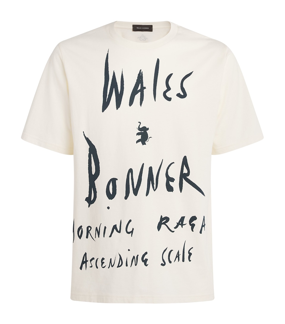 Wales Bonner Mens Cotton Raga T-Shirt Ivory