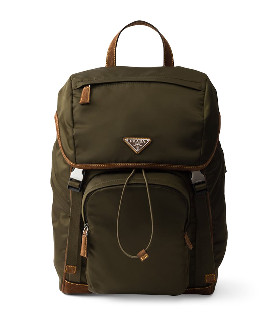 Re-Nylon and Suede Backpack